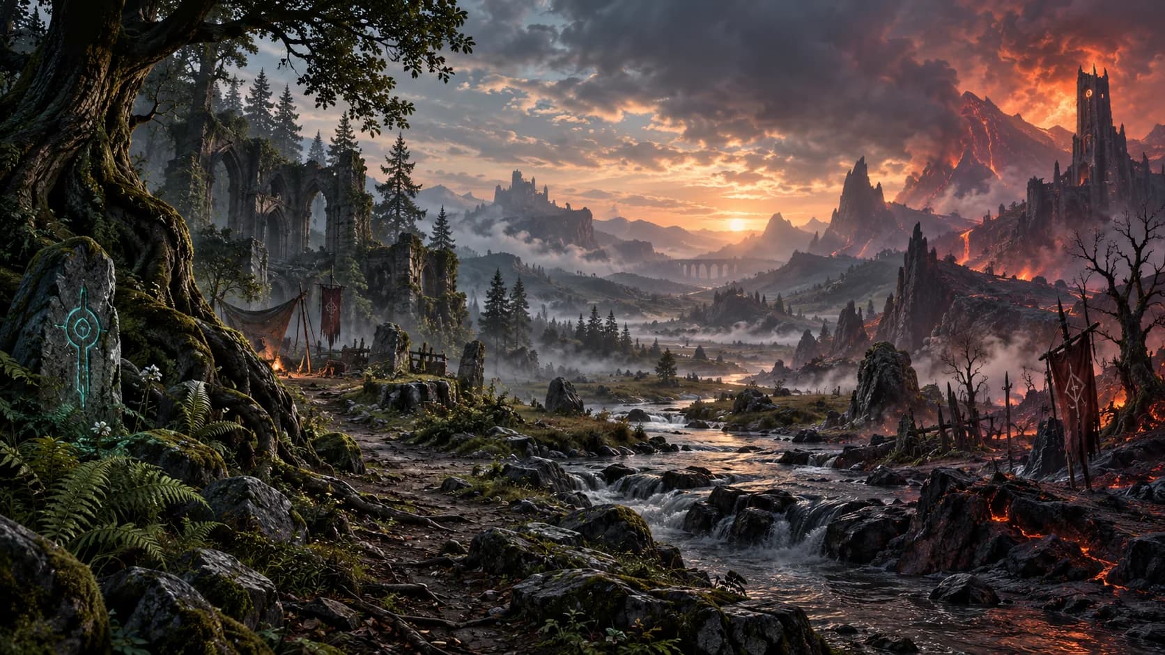A divided wilderness of ancient forest and volcanic fire